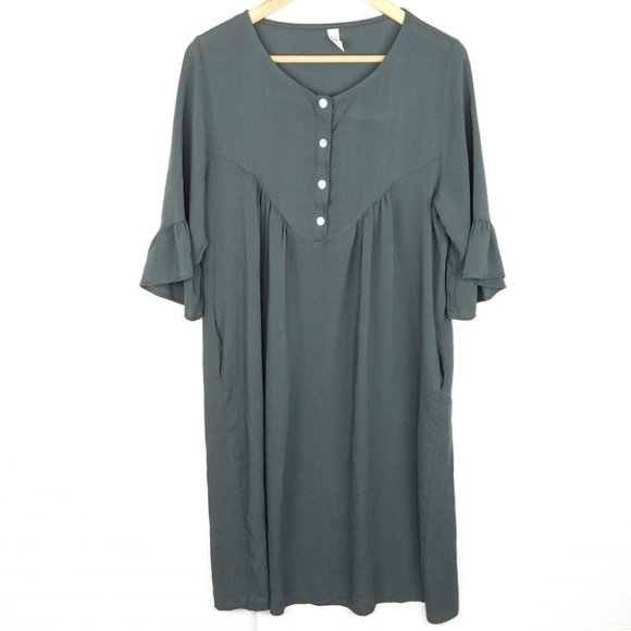 Fine Flamingos Midnight Button Front Tank Dress main image 1